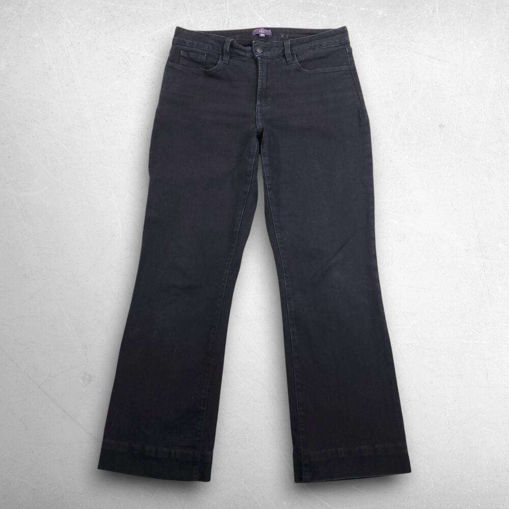 NYDJ Modern Bootcut Jeans 6P Black Lift Tuck Stretch‎ Denim Ankle Minimalist